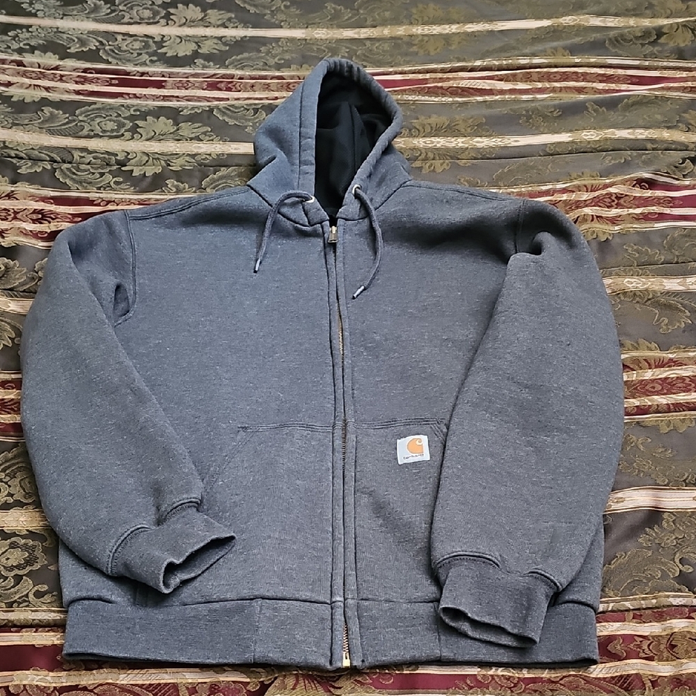 Carhartt Gray Zip-Up Hoodie Rain Defender